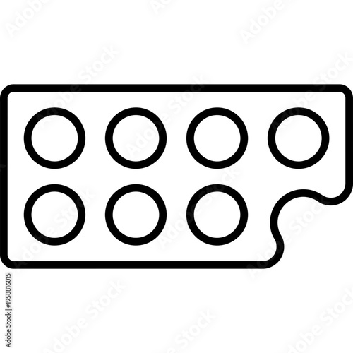 Minimalistic ceramic palette with tempera wells outline icon