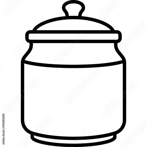 Minimalistic ceramic tobacco humidor jar outline icon