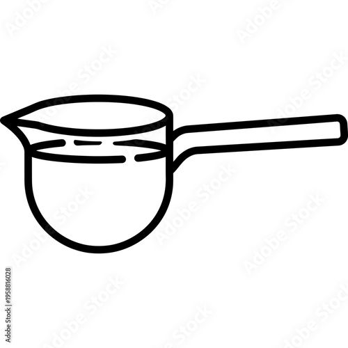 Minimalistic small ladle for type metal pouring outline icon
