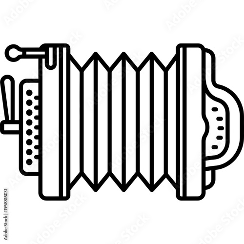 Minimalistic small accordion tuning bellows outline icon