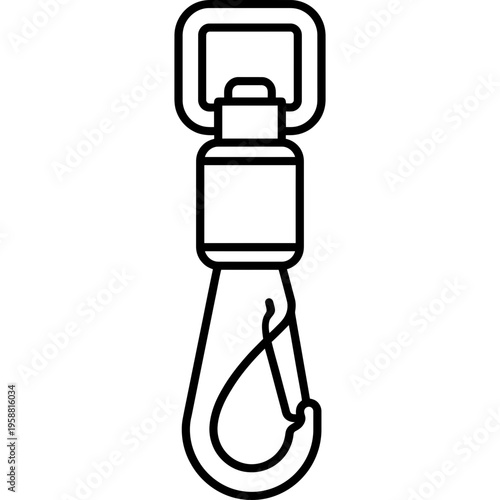 Minimalistic falconry swivel and leash connector outline icon