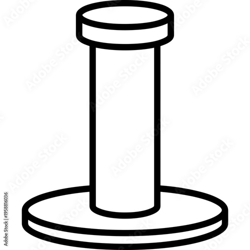 Minimalistic print registration pin for alignment outline icon