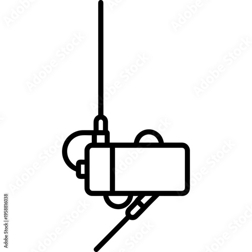 Minimalistic falconry telemetry transmitter outline icon