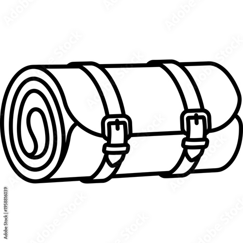 Minimalistic leather roll-up tobacco pouch outline icon