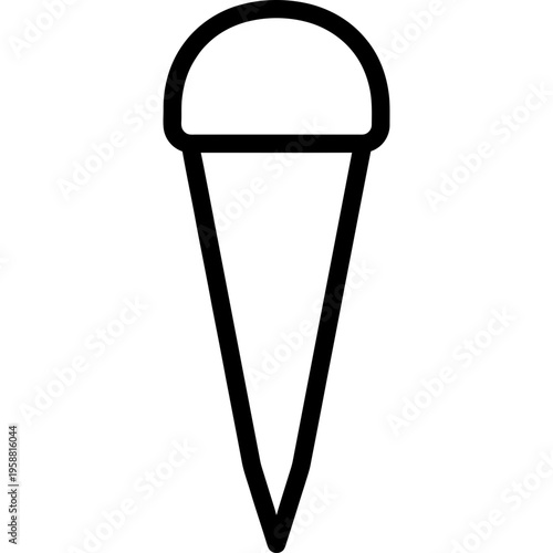 Minimalistic pointed umbrella ferrule tip cap outline icon