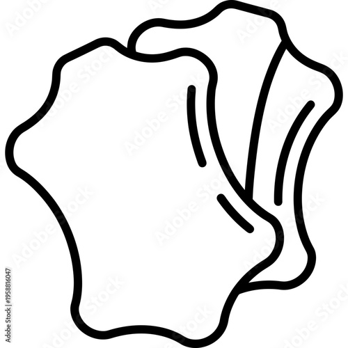 Minimalistic accordion valve leather flap outline icon