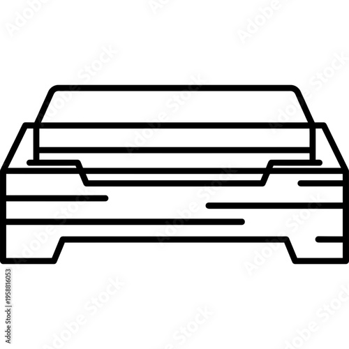 Minimalistic sharpening whetstone on wooden base outline icon