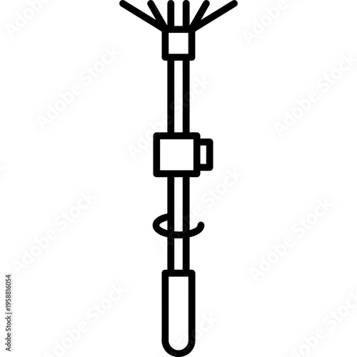 Minimalistic umbrella runner slider mechanism outline icon