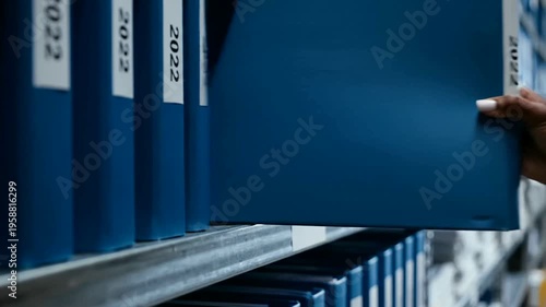 Asset management and transaction tax reporting in real estate or Business asset documentation in storage warehouses or Office asset organization