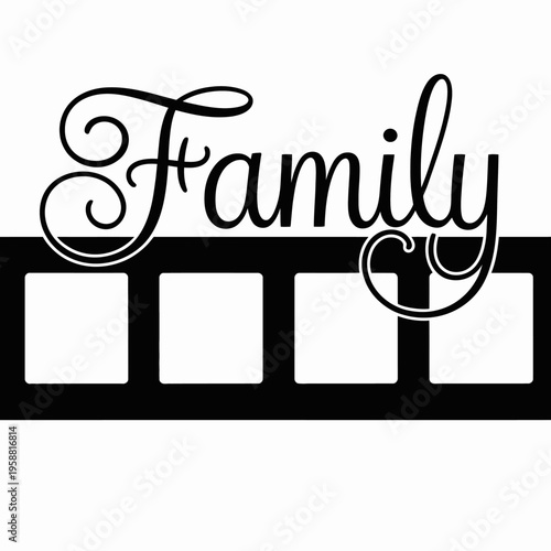 A decorative design featuring the word 'Family' in elegant script.
