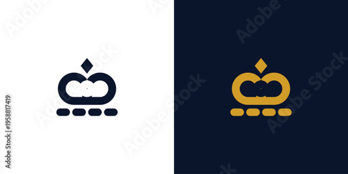 Simple royal king crown logo design premium vector