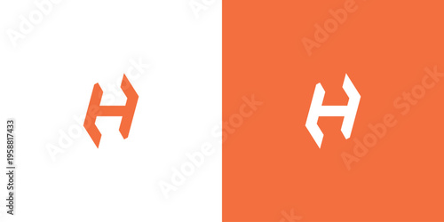 Creative monogram letter H logo design premium vector