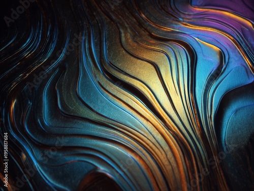 Artistic representation of nature and motion, with hues ranging from blue to orange.