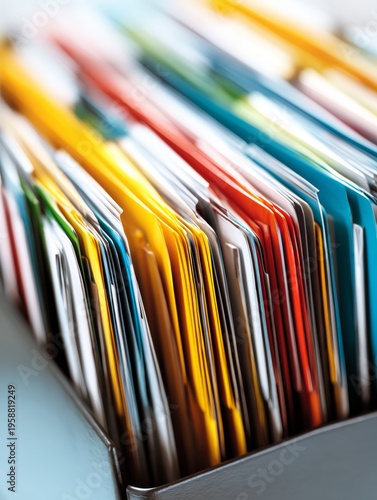 The file folders are a colorful storage solution for organizing documents and paperwork. They are available in various colors for easy identification.