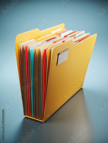 Yellow file folders organized in a stack for efficient record management.