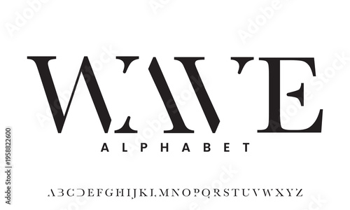 Wave Elegant Luxury Serif Display Font Alphabet for High End Fashion Branding and Editorial Design