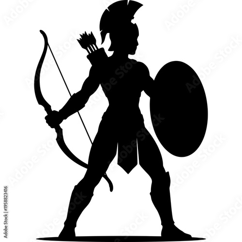 Solid black silhouette of amazon