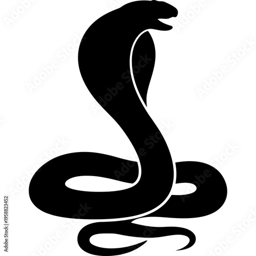 Solid black silhouette of cobra