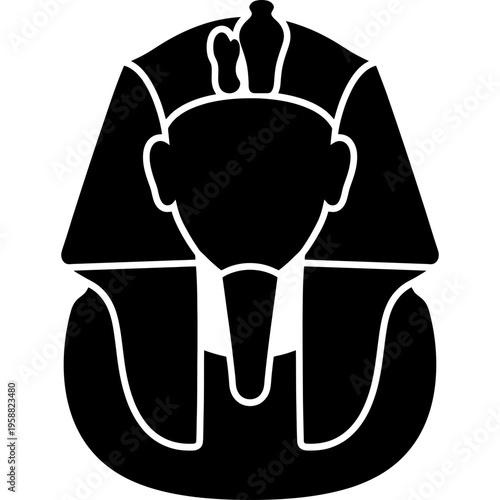 Solid black silhouette of pharaoh
