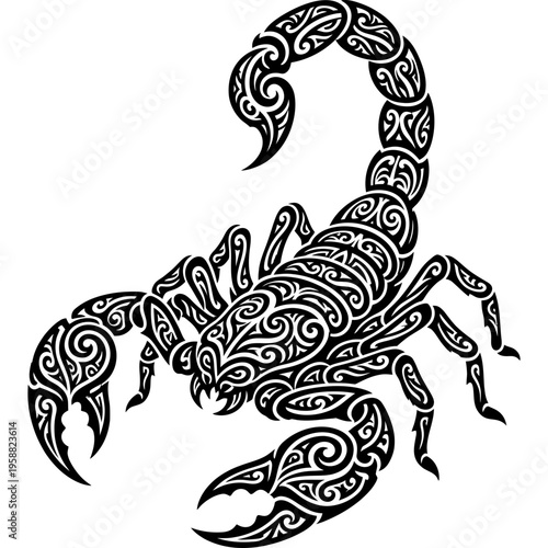 Tribal tattoo style scorpion