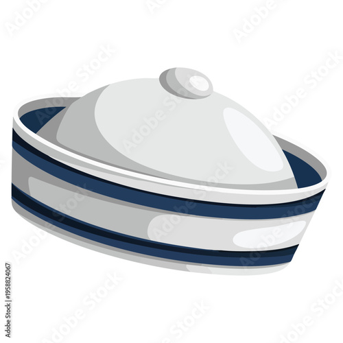 Sailor hat sea nautical element vector illustration maritime accessory design perfect for ocean theme captain costume beach party and naval decoration artwork