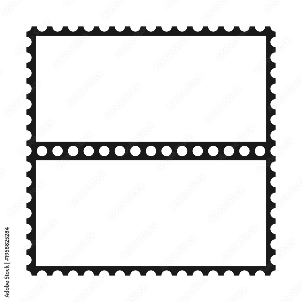 Obraz premium Two Hollow Perforated Rectangle Postage Stamps