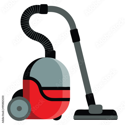 Vaccum cleaner machine electric domestic housework tool illustration suitable for household appliance branding cleaning service and home concept