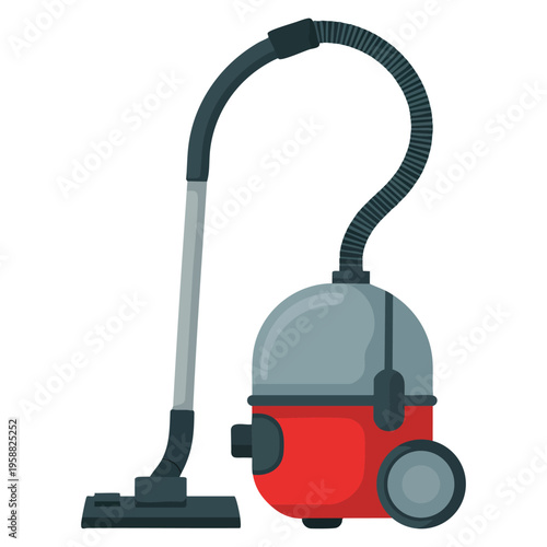 Vaccum cleaner machine electric domestic housework tool vector design element ideal for home appliance marketing and cleaning concept artwork