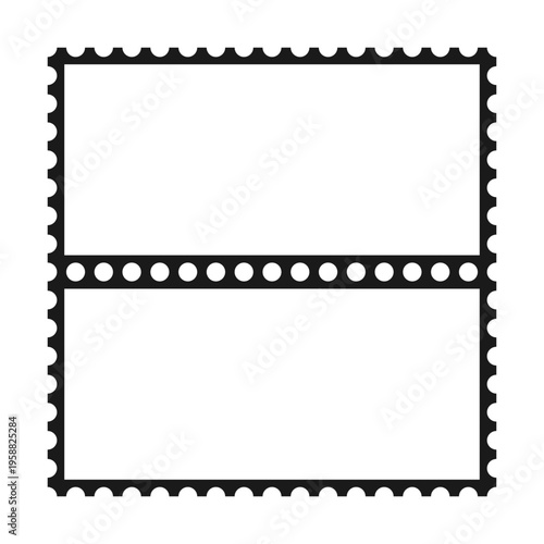 Two Hollow Perforated Rectangle Postage Stamps
