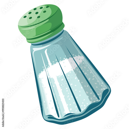 Vector design of saltcellar and seasoning sign, set of saltcellar and glass vector icon for stock suitable for kitchen and restaurant themes