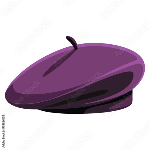 Vector illustration of artist hat headwear suitable for painter costume creative fashion accessory and art themed design