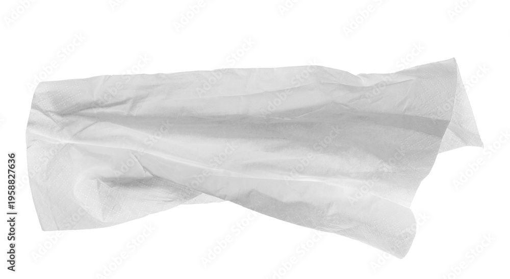 Fototapeta premium Tissues crumpled, new dry disposable wipes isolated on white background, clipping path