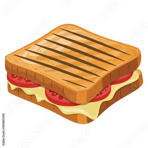 Vector illustration of toast featuring breakfast food design ideal for cafe menu sticker print kitchen decor and morning meal themed artwork