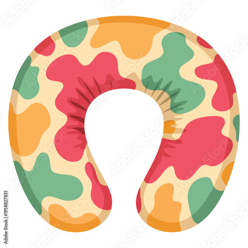 Vector illustration of travel neck pillow in simple style, perfect for tourism themes, airport accessories and journey comfort concepts