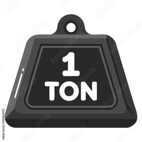 Konstfotografi Vector illustration one ton weight isolated suitable for heavy load measurement