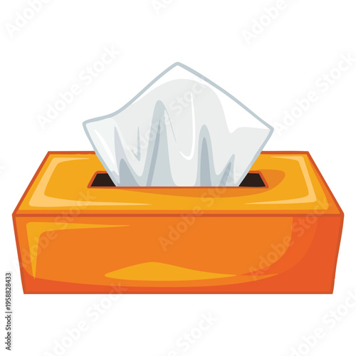 Vector illustration tissue box napkin isolated suitable for household hygiene bathroom kitchen product branding packaging and sanitary design concept