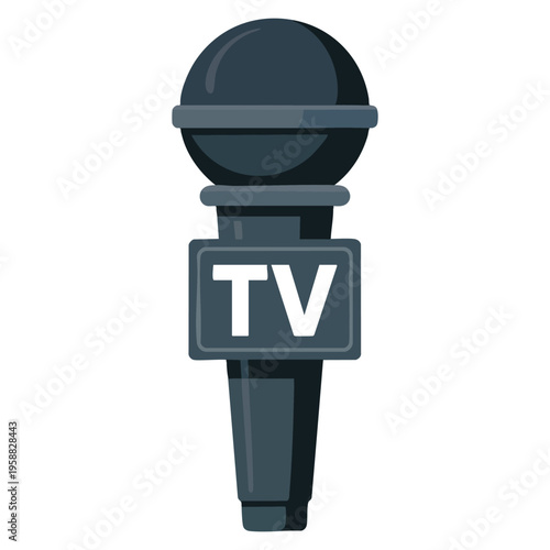 Vector illustration TV sound recording equipment flat icon isolated design perfect for audio studio broadcast media production and television technology themes