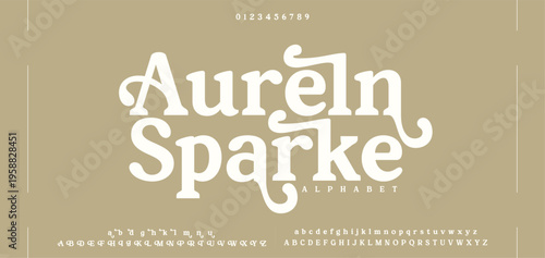 Aureln Sparke typography beauty fashion elegant minimalist serif italic fonts decorative wedding vintage retro logos. Minimal luxury font alphabet logo. Vector illustration