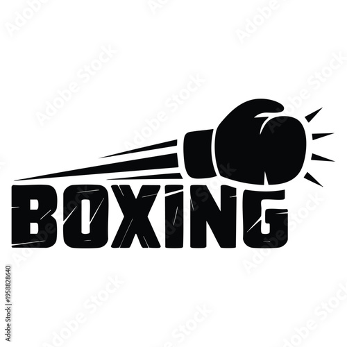 Vector vintage logo for boxing with glove retro emblem design element perfect for gym branding sports club poster or fighting championship themed artwork