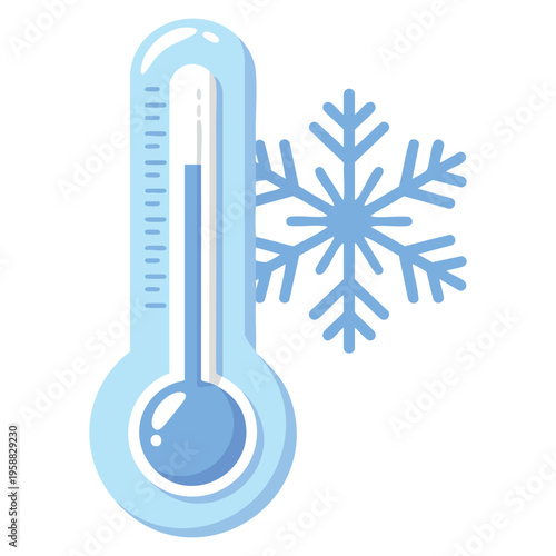 Winter cold temperature weather icon isolated image in vector illustration style perfect for forecast app climate interface and seasonal themed graphics
