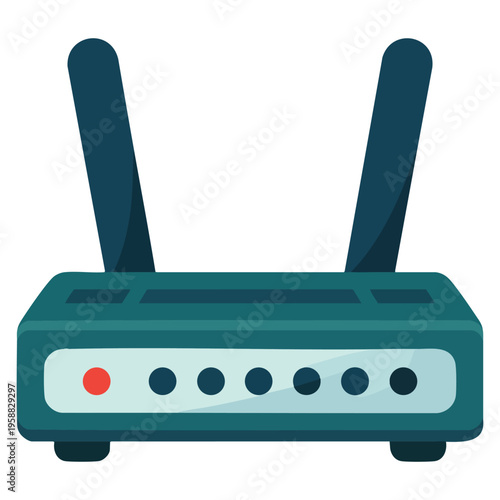 Wireless wifi router high speed technology flat color vector illustration template design ideal for internet device marketing and connectivity projects