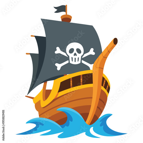 Wooden sea dog pirate buccaneer filibuster corsair illustration perfect for nautical adventure historical maritime themed creative design