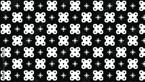 Traditional batik parang pattern with geometric floral motifs, black and white Indonesian ethnic textile design vector, cultural batik background for fashion fabric and wallpaper print