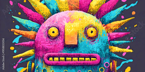 Psychedelic Sunmask Vision, ai generated.