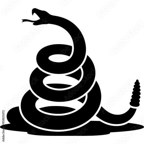 Solid black silhouette of snake