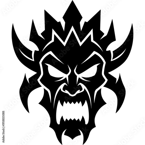 Solid black silhouette of warrior