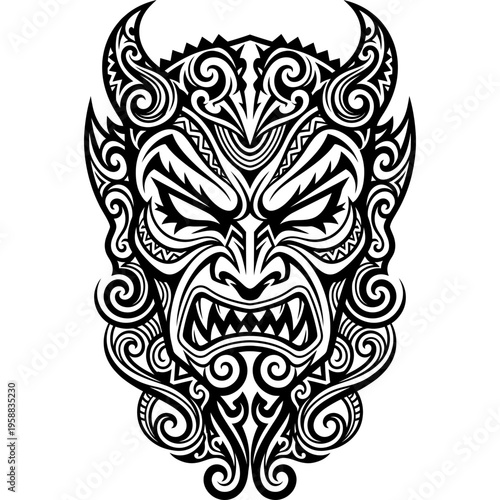 Tribal tattoo style warrior