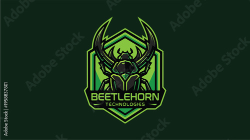 Beetle Horn Insect Logo Design.