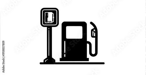 ofvs183 OutlineFilledVectorSign ofvs - fuel vector icon . gas station sign . petrol pump . filling . gasoline . isolated transparent . black outline and filled version . AI 10 / EPS 10 . g11522