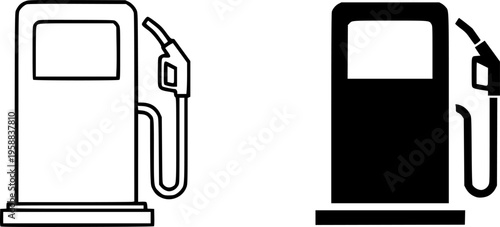ofvs183 OutlineFilledVectorSign ofvs - fuel vector icon . gas station sign . petrol pump . filling . gasoline . isolated transparent . black outline and filled version . AI 10 / EPS 10 . g11522